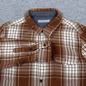 Outerknown Blanket Shirt Mens XL Brown Plaid Flannel Button Up Heavyweight